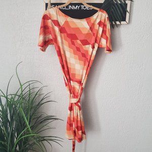 Jonathon Martin Summer Shift Stretch Boat Neck Dress with matching belt …